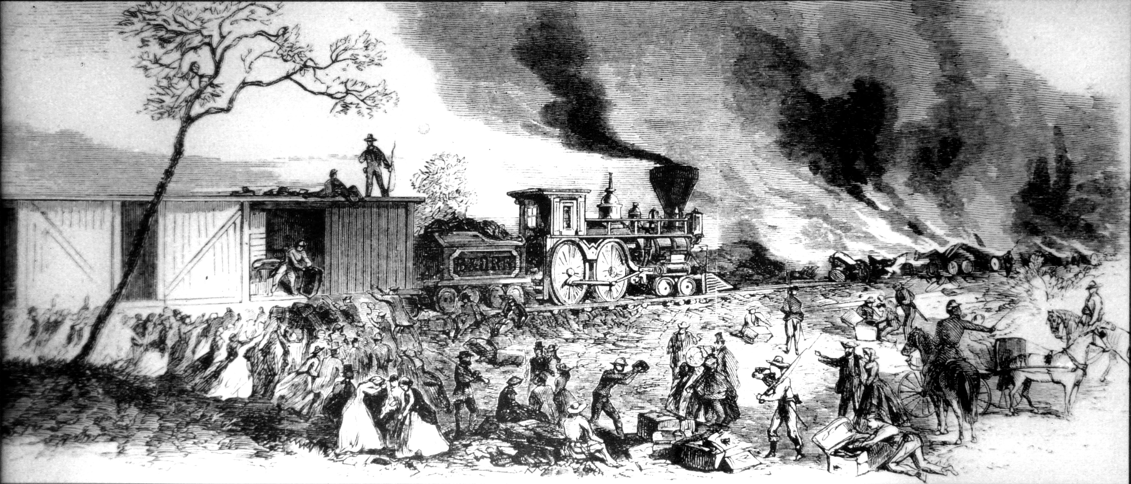 Train Burning  at Magnolia Station